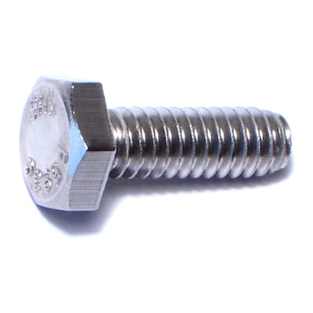 Midwest Fastener 18-8, 1/4"-20 Hex Head Cap Screw, Plain Stainless Steel, 3/4 in L, 50 PK 50521